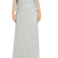 Adrianna Papell Women's Beaded Gown Blue Size 20
