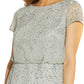 Adrianna Papell Women's Beaded Mesh Top Blue Size 2