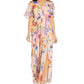 Adrianna Papell Women's Floral Print Chiffon Gown Brown Size 10