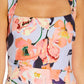 Adrianna Papell Women's Square Neck Floral Print Gown Blue Size 12