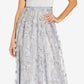 Adrianna Papell Women's Embroidered Floral Off The Shoulder Gown Blue Size 16