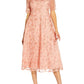 Adrianna Papell Women's Embroidered Fit & Flare Dress Pink Size 2