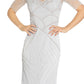 Adrianna Papell Women's V Neck Beaded Gown Blue Size 8