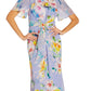 Adrianna Papell Women's Floral Print Chiffon Gown Purple Size 4