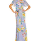Adrianna Papell Women's Floral Print Chiffon Gown Purple Size 4