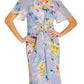 Adrianna Papell Women's Floral Print Chiffon Gown Purple Size 6