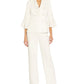 Adrianna Papell Women's Shawl Collar Bell Sleeve Blazer White Size 8