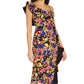 Aidan By Aidan Mattox Women's Floral Print Ruffled One Shoulder Dress Black Size 10