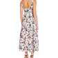Aidan By Aidan Mattox Women's Satin Floral Print Midi Dress White Size 6