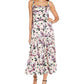 Aidan By Aidan Mattox Women's Satin Floral Print Midi Dress White Size 6