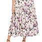 Aidan By Aidan Mattox Women's Satin Floral Print Midi Dress White Size 12