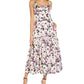 Aidan By Aidan Mattox Women's Satin Floral Print Midi Dress White Size 12