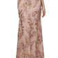 Adrianna Papell Women's Floral Embroidered Gown Pink Size 8