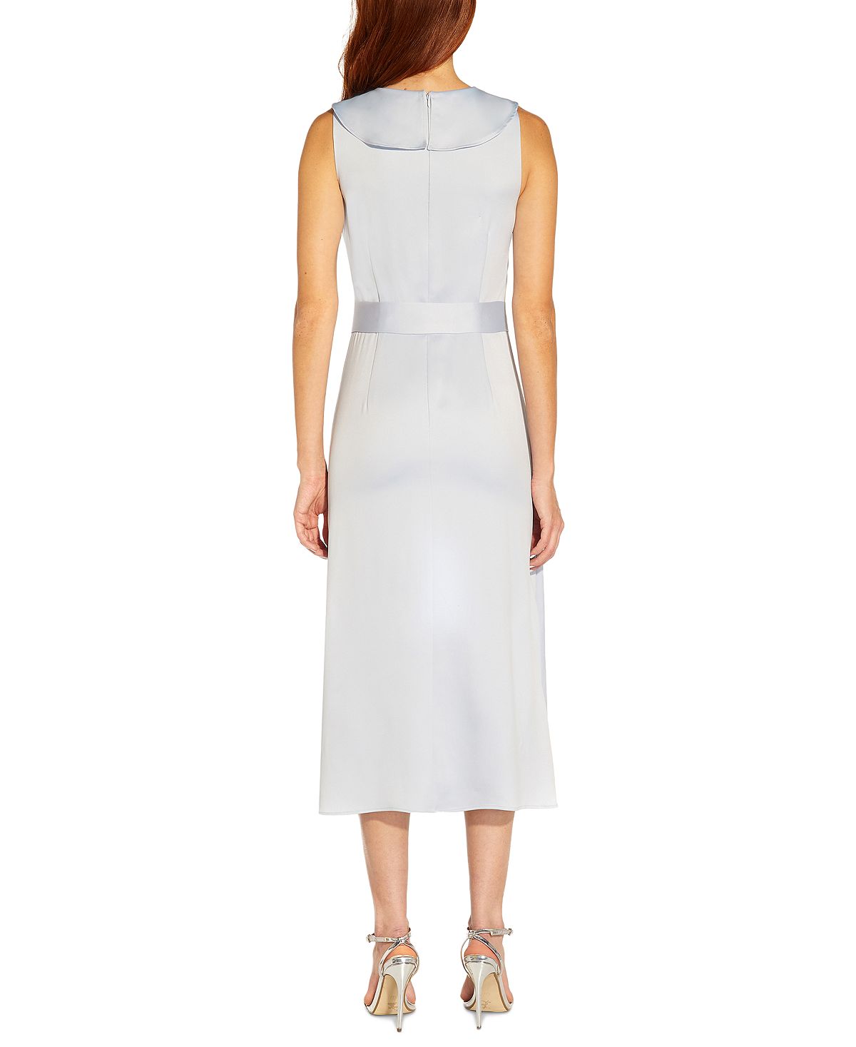 Adrianna Papell Women's Ruffled Midi Dress Blue Size 4