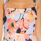 Adrianna Papell Women's Square Neck Floral Print Gown Blue Size 12Petite
