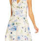 Adrianna Papell Women's Floral Print Midi Dress Blue Size 6Petite