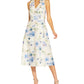 Adrianna Papell Women's Floral Print Midi Dress Blue Size 6Petite