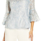 Adrianna Papell Women's Off The Shoulder Soutache Top Blue Size 10