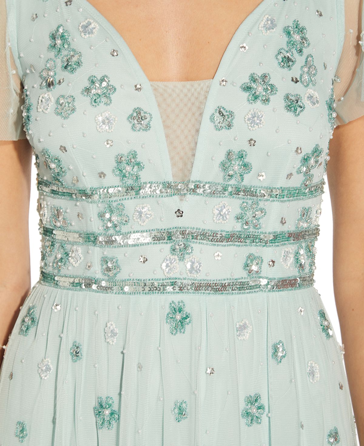 Adrianna Papell Women's Embellished Midi Dress Green Size 6