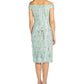 Adrianna Papell Women's Off The Shoulder 3 D Floral Sheath Dress Blue Size 6