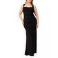 Adrianna Papell Women's Sleeveless Ruched Gown Black Size 14W