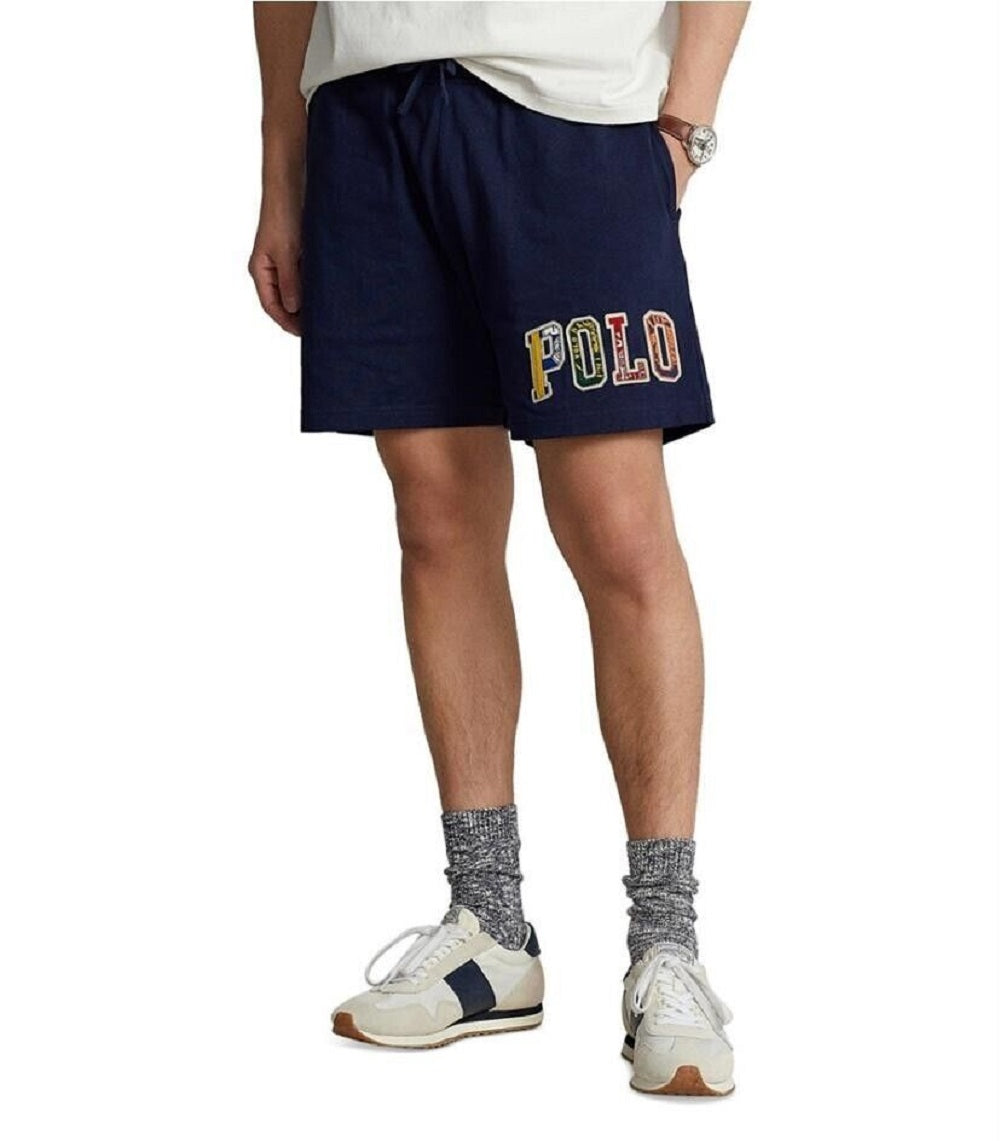 Polo Ralph Lauren पुरुषों के 6 लोगो जर्सी शॉर्ट्स, नीला, साइज़: लार्ज