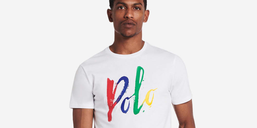 Polo Ralph Lauren Men's Oversized Polo Script Logo T-Shirt White Size Small