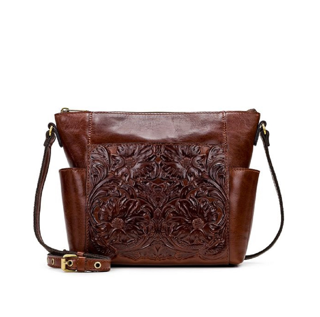 Patricia Nash Women's Leather Aveley Crossbody Bag Brown Size Regular
