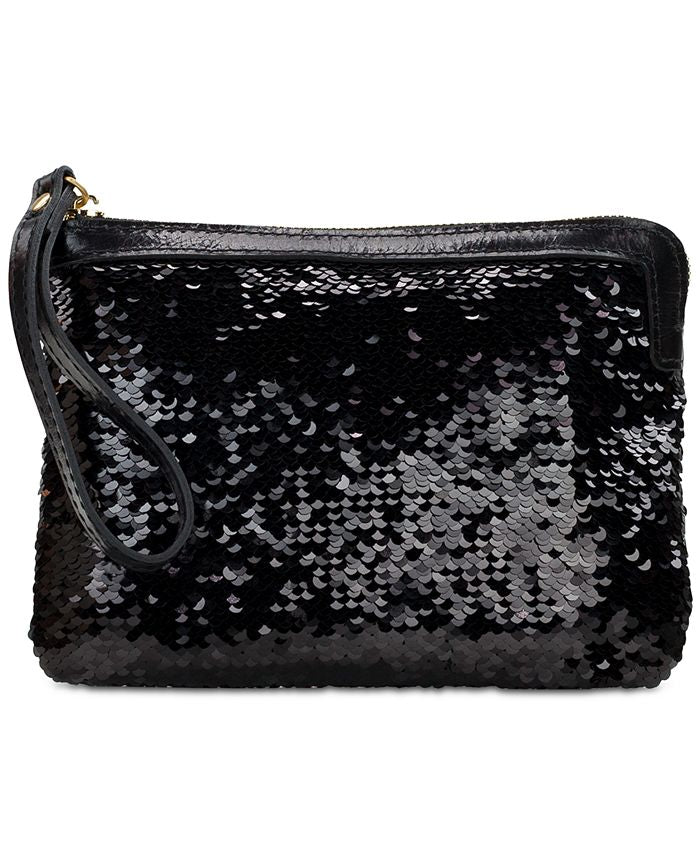 Patricia Nash Women's Cassini Leather Sequin Wristlet Black Size Regular