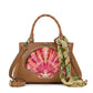Patricia Nash Angela Satchel with Scarf - Seashell Tooled
