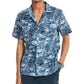 Nautica Men's Stretch Cotton Floral Print Short Sleeve Shirt Blue Size X-Small