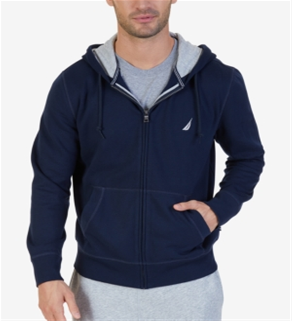 Nautica Men's Zip Up Hoodie Blue Size 4XL