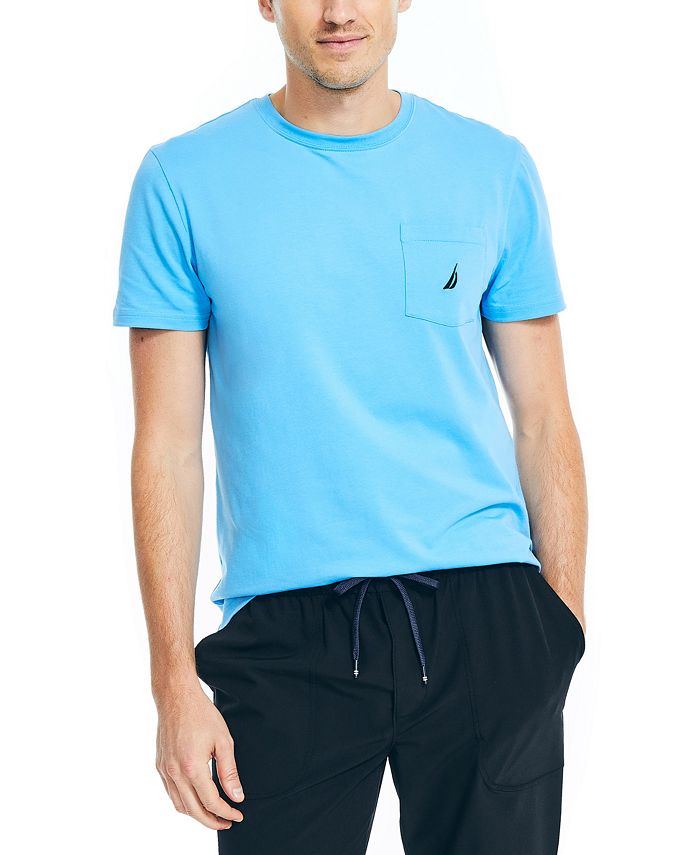 Nautica Men's Classic Fit Solid Crew Neck Pocket T-Shirt Blue Size X-Large