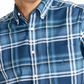 Nautica Men's Classic Fit Short Sleeve Stretch Plaid Oxford Shirts Blue Size Small