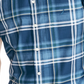 Nautica Men's Classic Fit Short Sleeve Stretch Plaid Oxford Shirts Blue Size Small