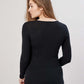 Splendid Women's Ribbed V Neck Tee Black Size Large