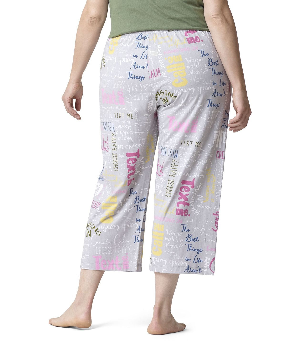 HUE Women's Caring Note Modern Classic Capris Gray Size 3X