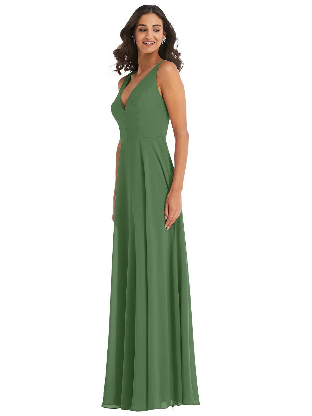 After Six Women's Vineyard Green Chiffon Gown Size 8