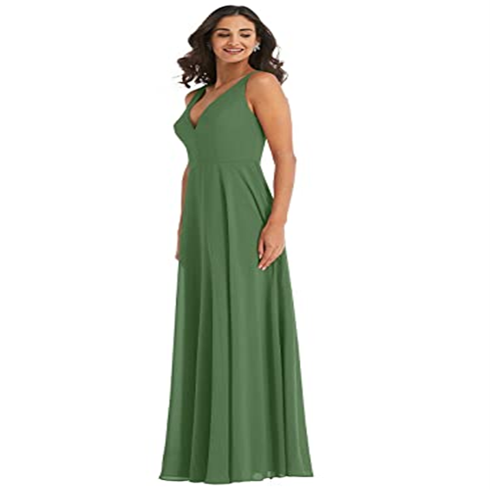 After Six Women's Vineyard Green Chiffon Gown Size 8