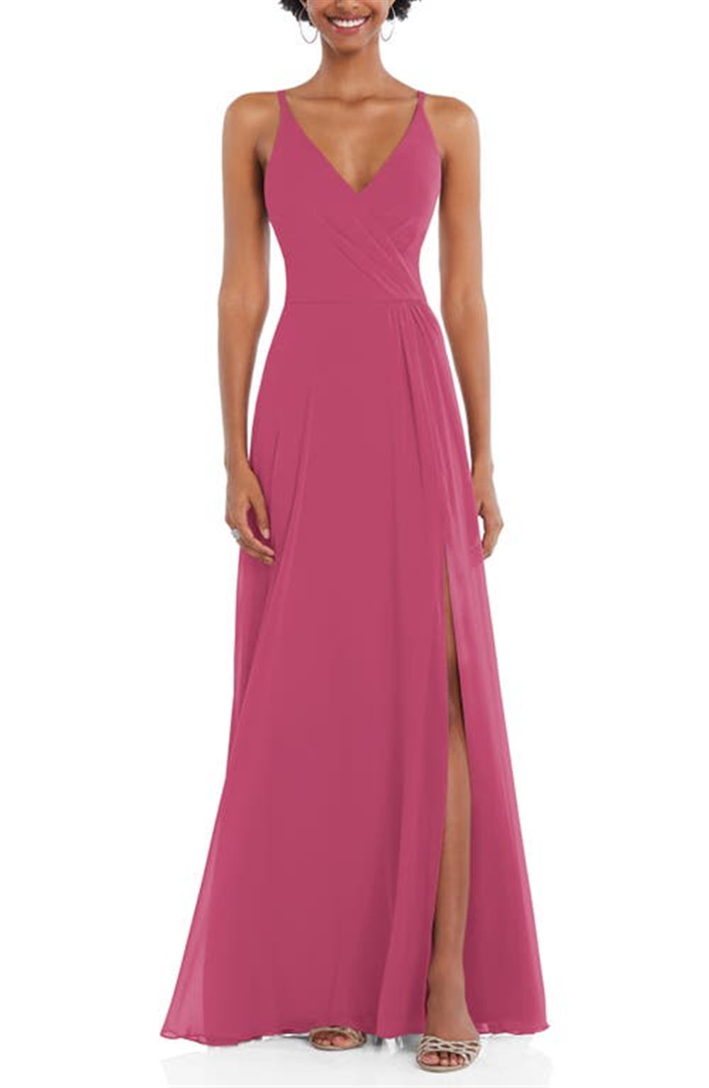 After Six Women's Tea Rose Wrap Bodice Gown Size 0