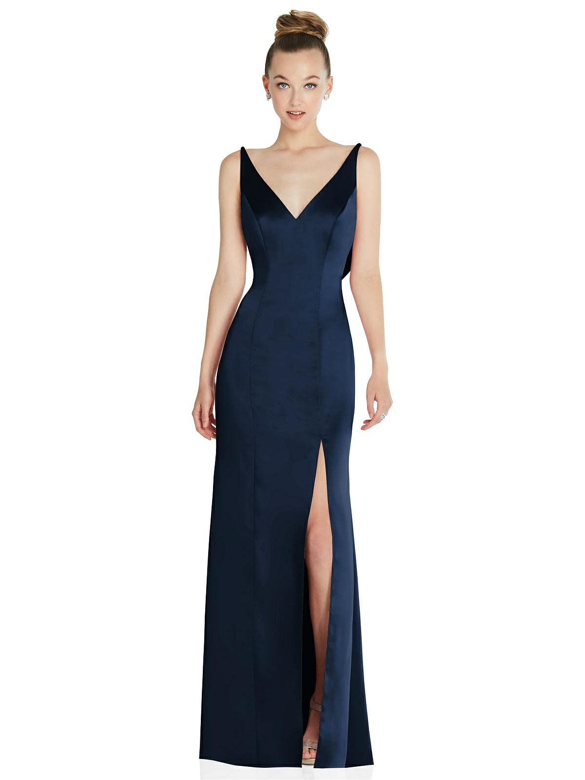After Six Women's Midnight Navy Cowl Back Gown Size 10