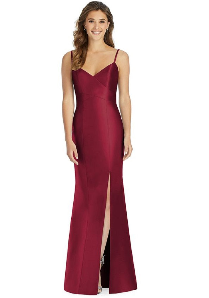 Alfred Sung Women's Satin A Line Gown Red Size 10