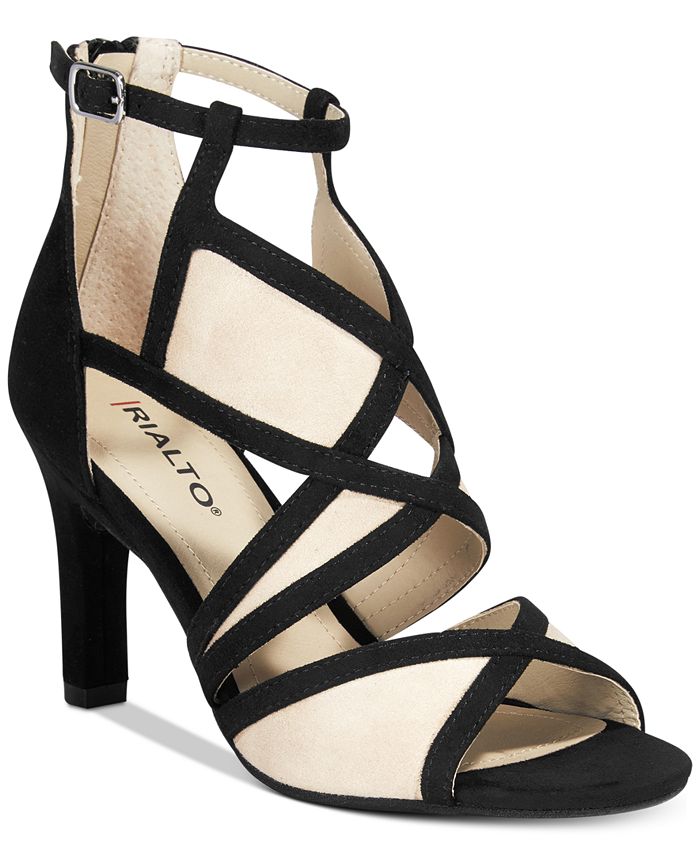 Rialto Women's Ria Cage Heel Black Size 8.5 M
