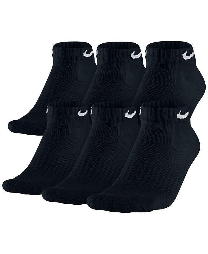 Nike Men's 6 Pack Cotton Low Cut Socks Black Size Large