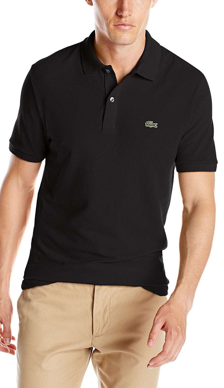 Lacoste Men S Slim Fit Pique Polo Shirt Black Size 7