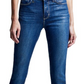 L'AGENCE El Matador French Slim Metallic Crop Skinny Jeans in Fremont/gold Glitter Coat , Size 26