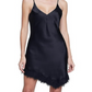 L Agence Womens Silk V-Neck Slip Dress Black