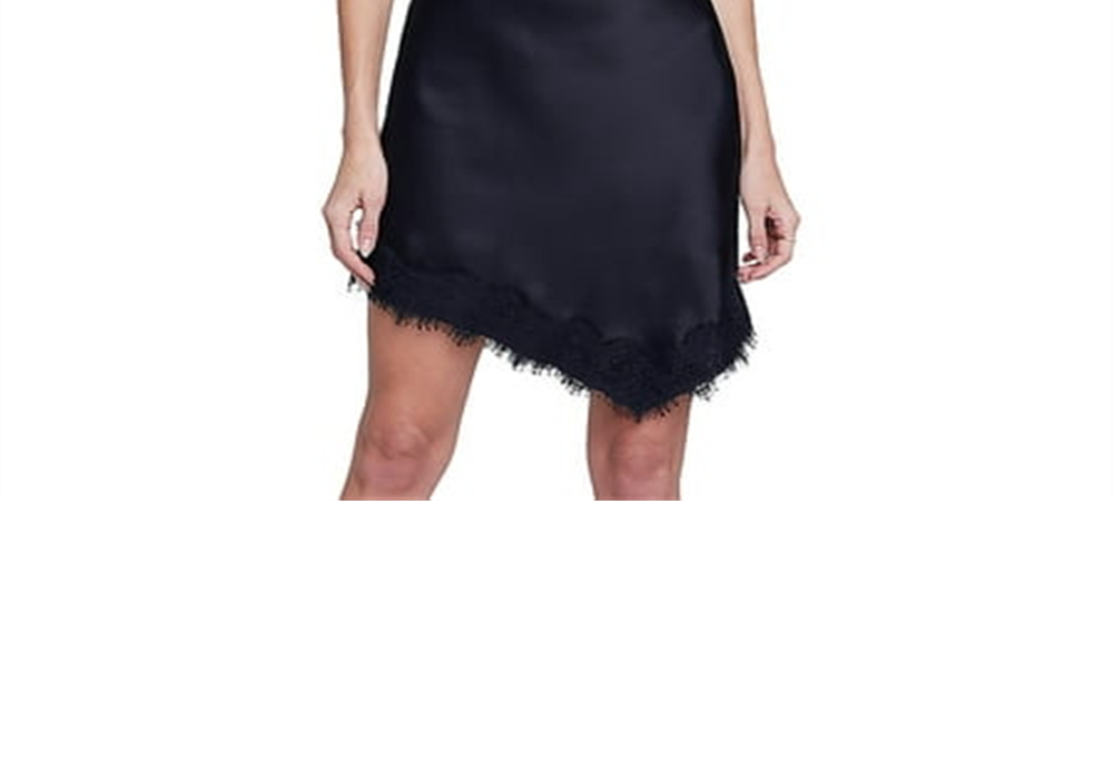 L Agence Womens Silk V-Neck Slip Dress Black
