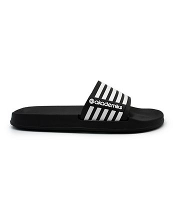 Akademiks Men's Stripe Slides Shoes Black Size 12 M