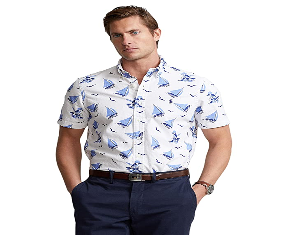 Polo Ralph Lauren Men's Short Sleeve Polo Bear Button Up Shirt White Size Small